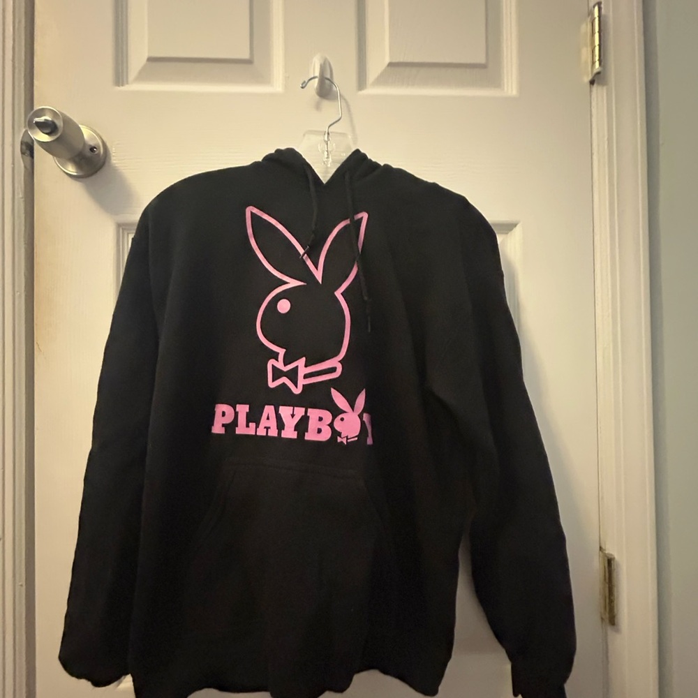 Playboy Black Hoodie with Iconic Logo